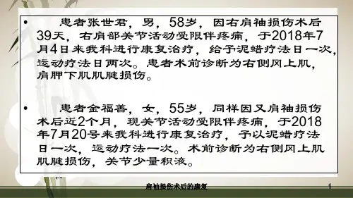 肩袖损伤术后的康复培训课件