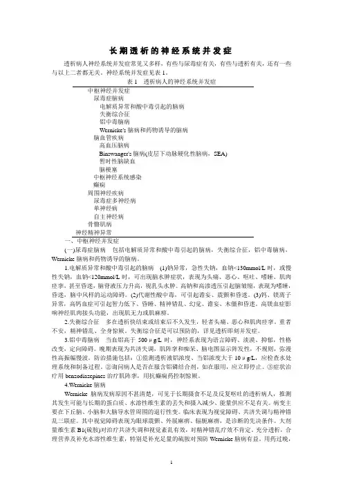 长期血液透析并发症