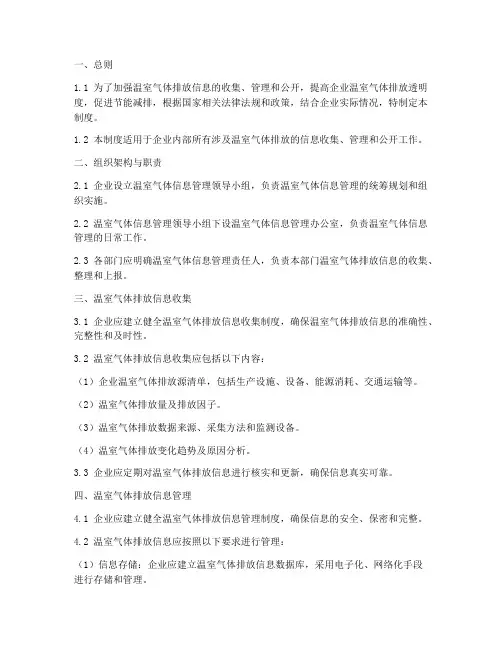 温室气体信息管理制度范本