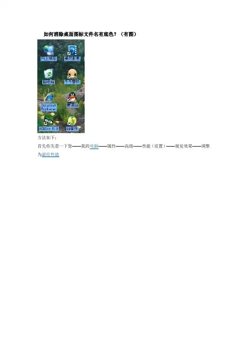 浅谈如何将如何消除桌面图标文件名有底色？(有图)