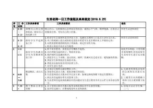 华油荣德小学生活老师一日工作流程及要求(xin)