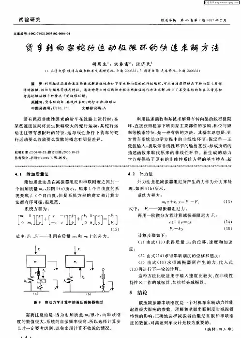 货车转向架蛇行运动极限环的快速求解方法