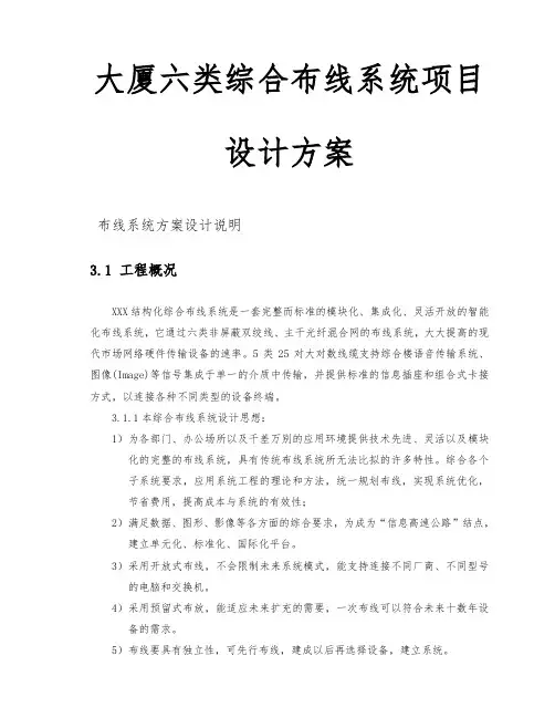 大厦六类综合布线系统项目设计方案