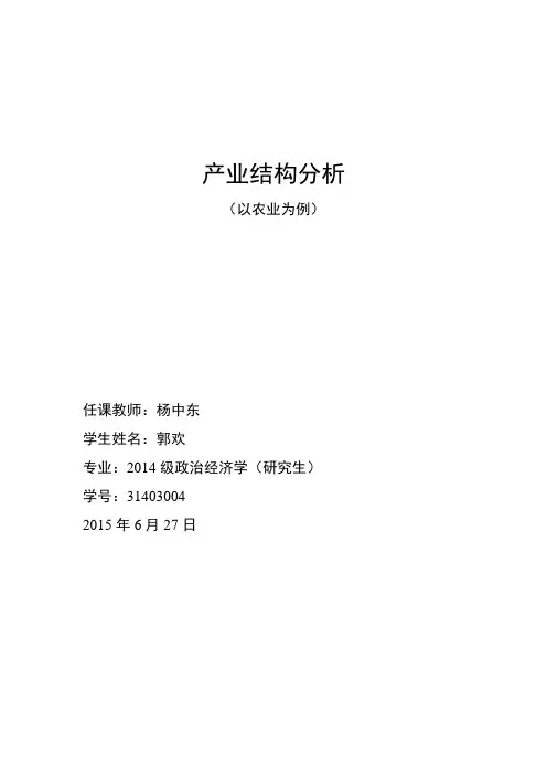 产业组织理论 作业