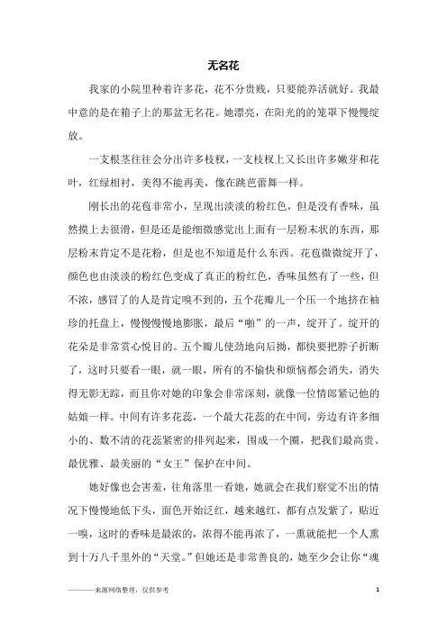 无名花_初一作文