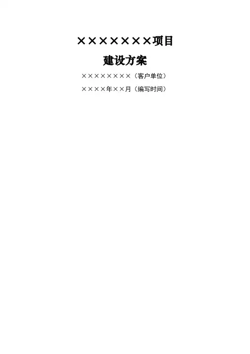 IT项目建设方案编写