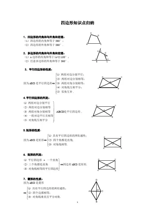 四边形知识点归纳