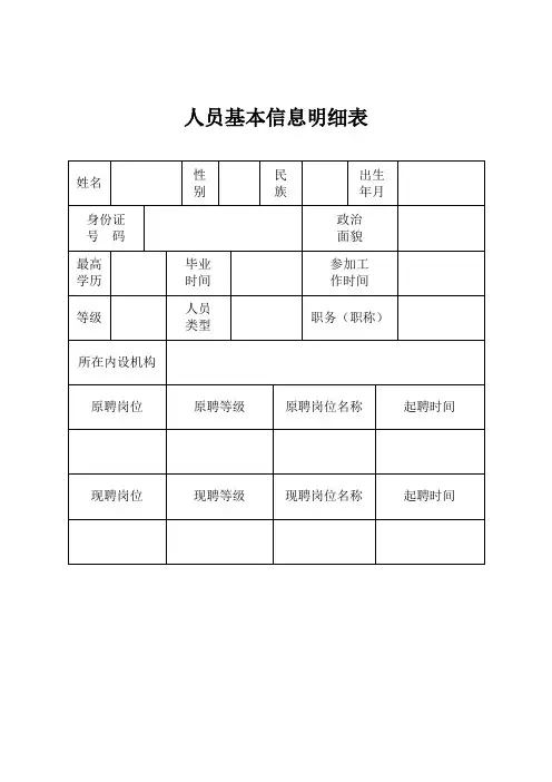 人员基本信息明细表