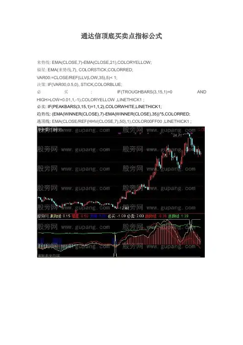 【炒股必备】通达信顶底买卖点指标公式
