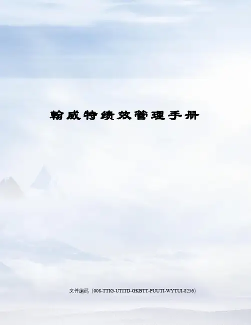 翰威特绩效管理手册