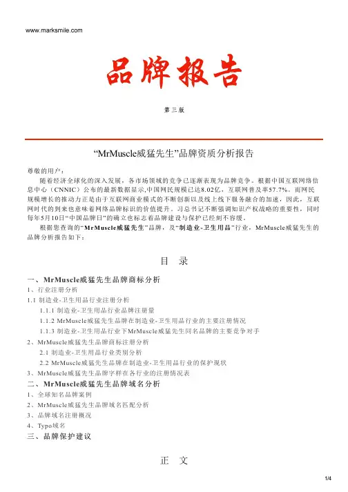 MrMuscle威猛先生的品牌资质分析报告