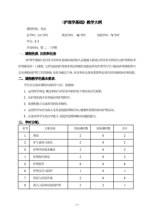 助产专业专业课教学大纲