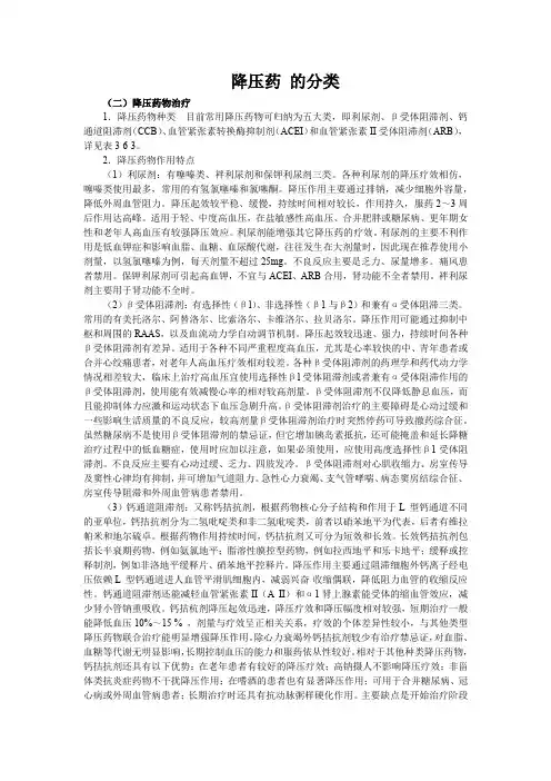 降压药分类