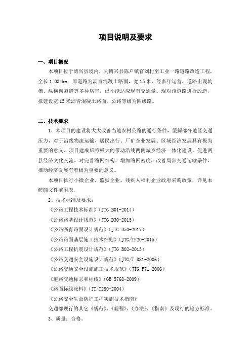 项目说明及要求