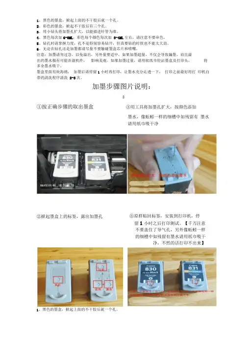 佳能墨盒加墨水方法