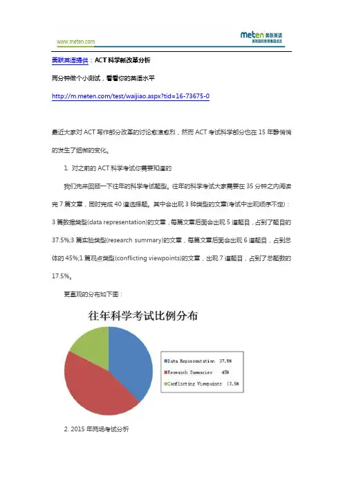 ACT考试-ACT科学新改革分析-Sandy