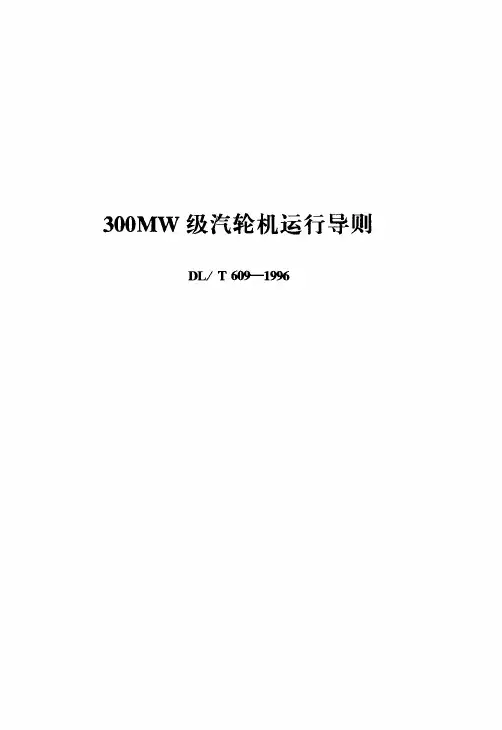 300MW级汽轮机运行导则
