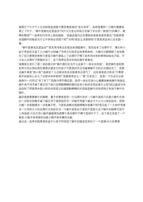 蜗牛的秘密