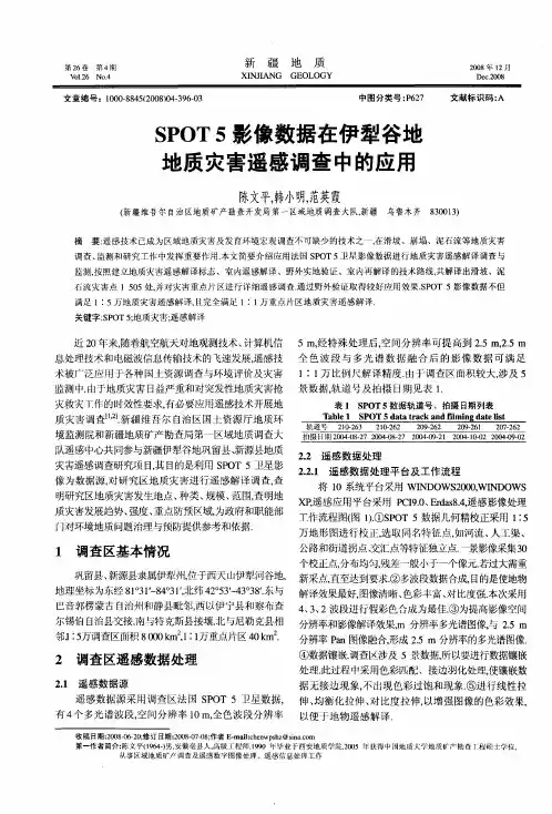 SPOT 5影像数据在伊犁谷地地质灾害遥感调查中的应用