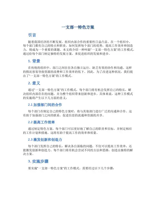 一支部一特色方案
