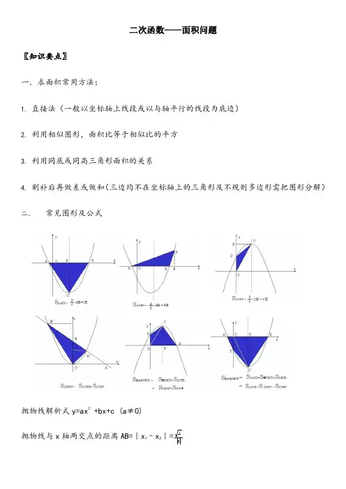 二次函数中的面积问题 2