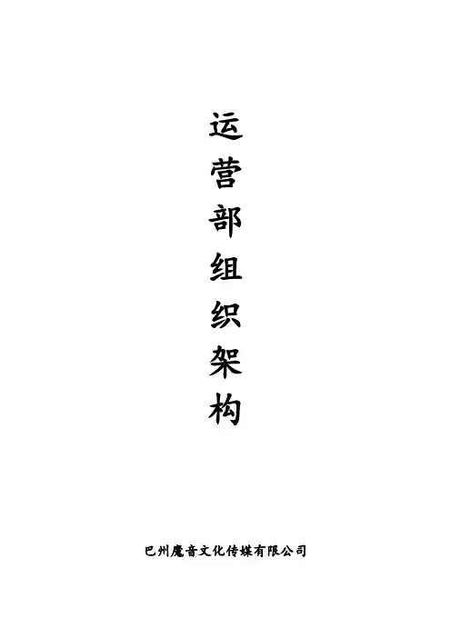运营部组织框架