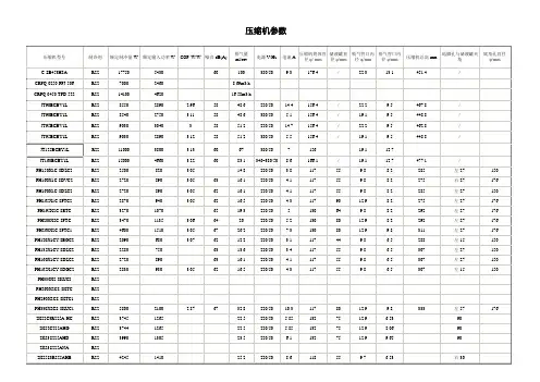 压缩机参数