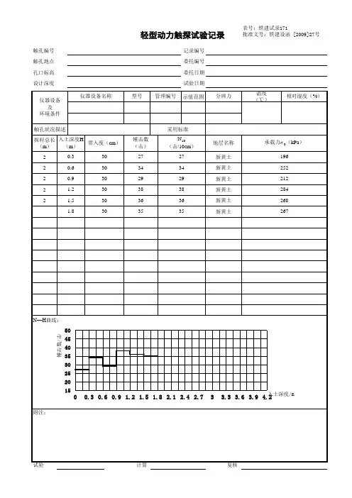 轻型动力触探试验记录8