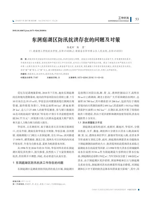 东洞庭湖区防汛抗洪存在的问题及对策