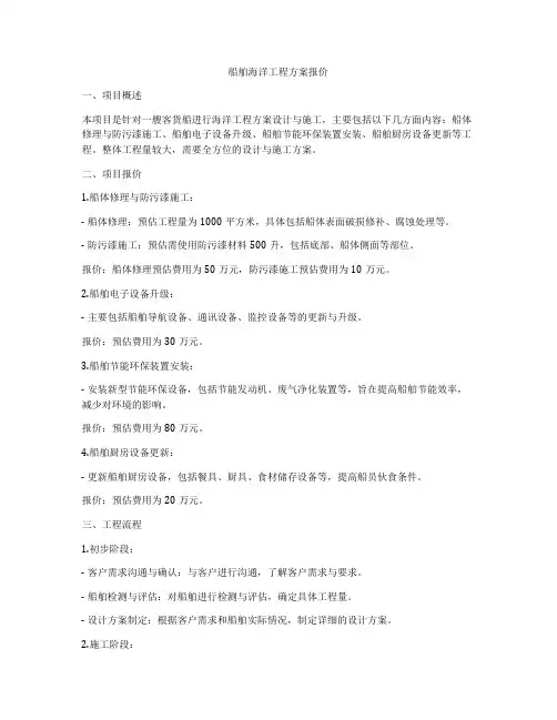 船舶海洋工程方案报价