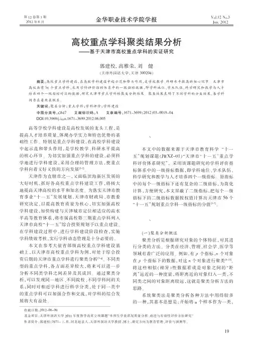 高校重点学科聚类结果分析_基于天津市高校重点学科的实证研究