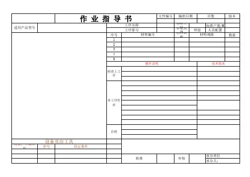 SOP标准作业指导书样板