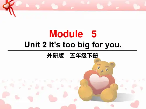 五年级下册英语精品pptModule 5 unit 2 It's too big for you.