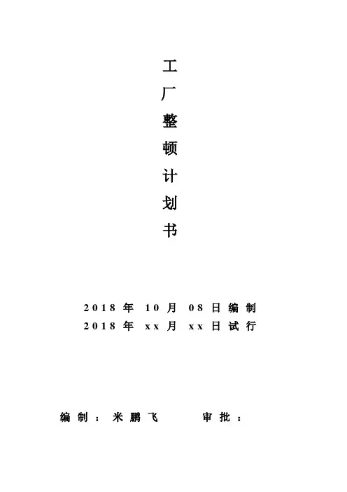 工厂整顿计划书