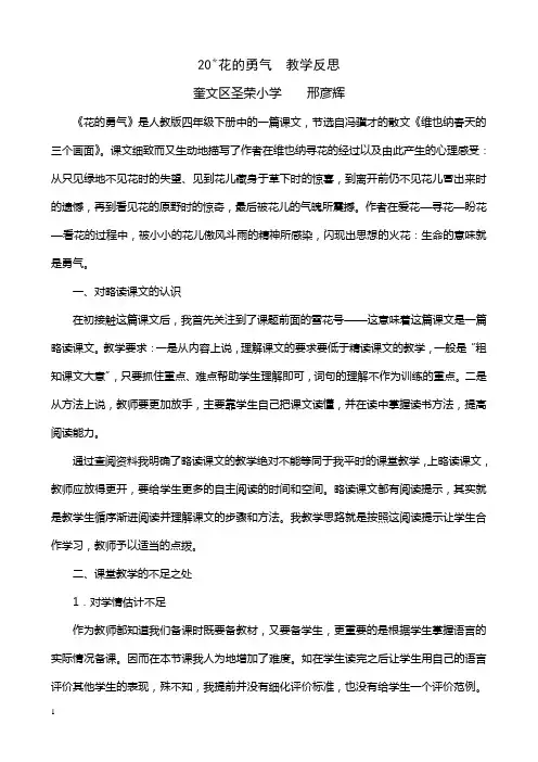 20花的勇气 反思