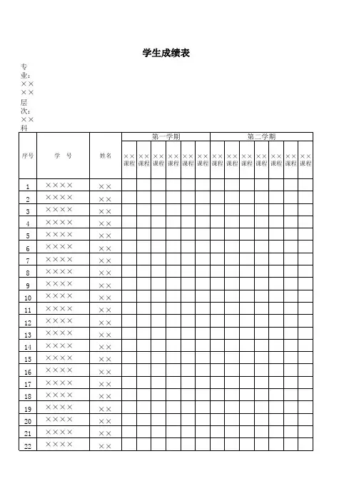 【Excel表格模板】学生成绩表2