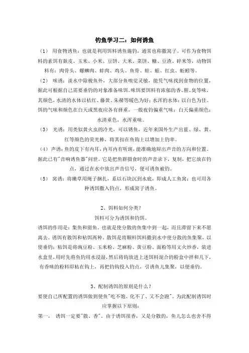 钓鱼学习二：如何诱鱼