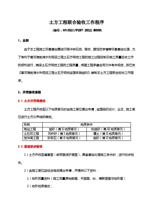 开挖工程开挖验收管理监理流程