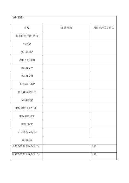 项目情况交接表模板