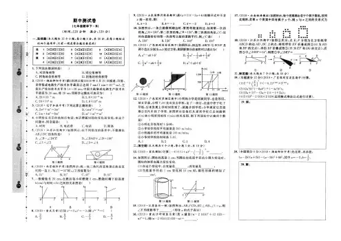 北师大版七年级数学下试题 期中测试卷 ( 含详解答案)