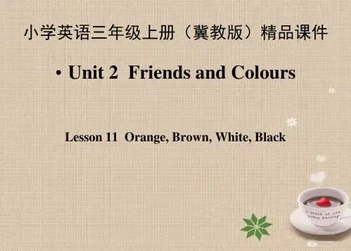 Lesson 11  Orange, Brown, White, Black