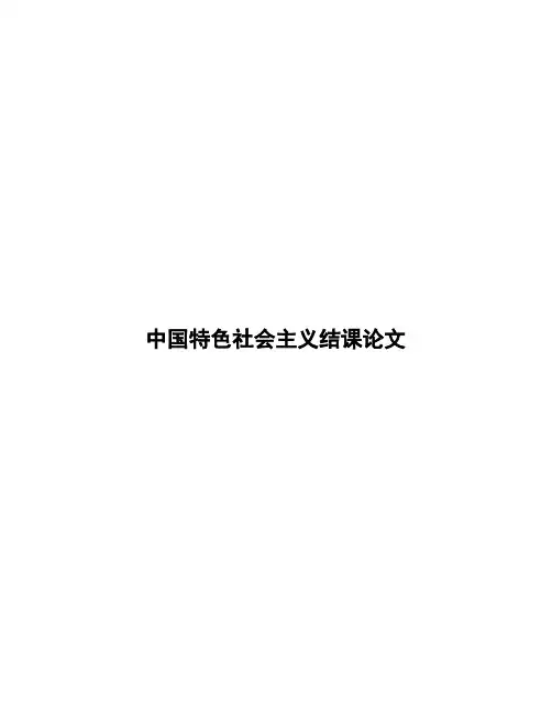 中国特色社会主义结课论文