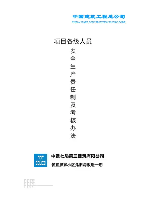 项目各级人员安全生产责任制及考核办法