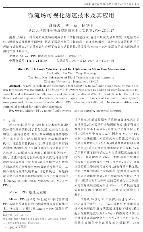微流场可视化测速技术及其应用