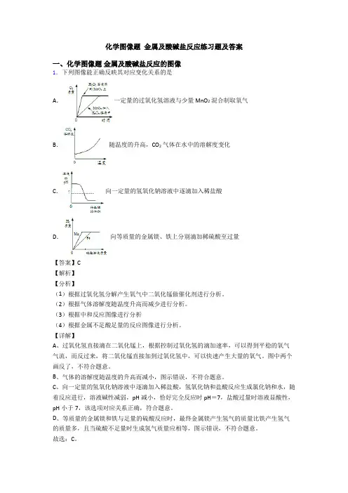 化学图像题 金属及酸碱盐反应练习题及答案