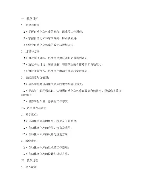 自动化立体库教案设计模板