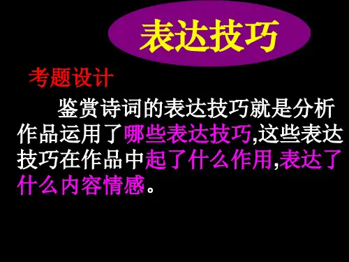 诗歌鉴赏——表现手法