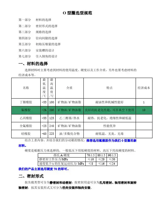O型圈选型规范-设计