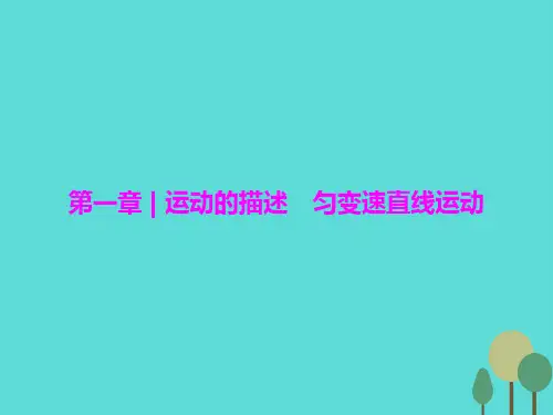 (高中物理一轮复习)高考物理一轮复习第一章  运动的描述 匀变速直线运动