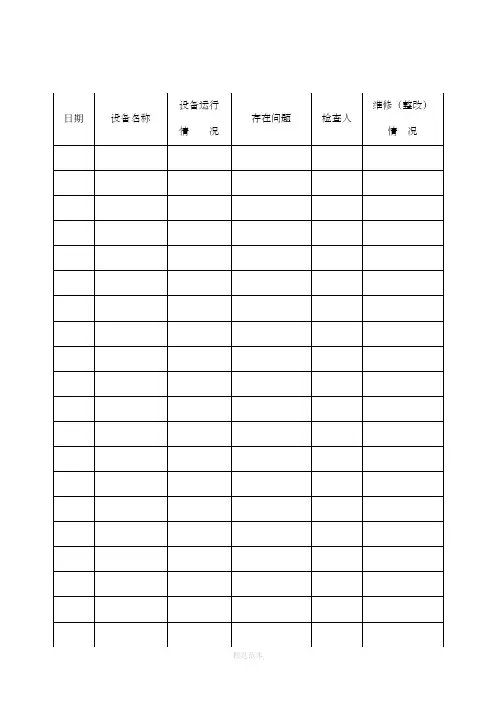 设施设备检查记录